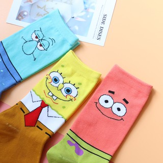 Irving 5 SpongeBob SquarePants Bạch Tuộc Anh Trai Pie Daxing Năm Phối Màu Phù Hợp Với Tất Bóng Rổ Nam Nữ Giữa Cắt Hợp Thời Trang Tất Sinh Viên Hoạt Hình