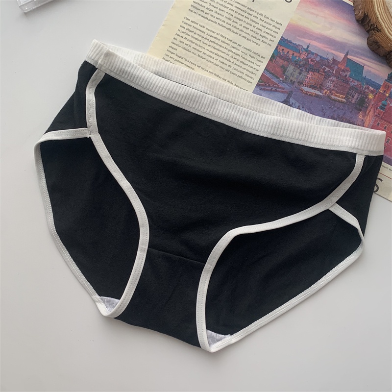 Quần Lót Cotton Không Đường May Kháng Khuẩn Màu Sắc Tương Phản Chất Lượng Cao Cho Nữ