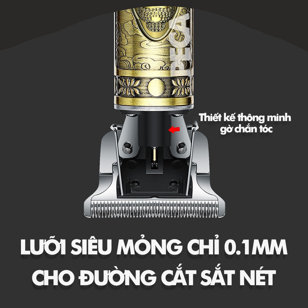 Ảnh Tông đơ chấn viền không dây Kemei KM-1974A có 2 pin rời, có thể sạc lại,có thể khắc tatoo, cạo trắng... - CHÍNH HÃNG 3