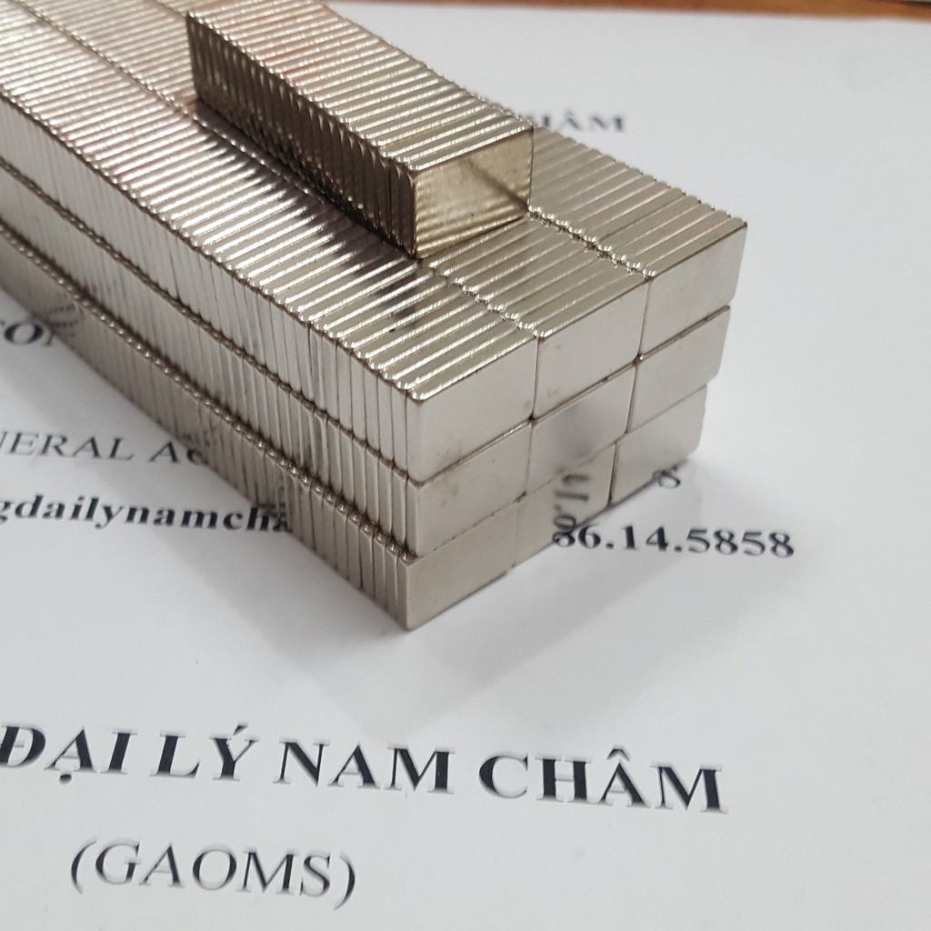 Nam châm chữ nhật 15x10x2mm, nam châm viên đất hiếm lực hút siêu mạnh
