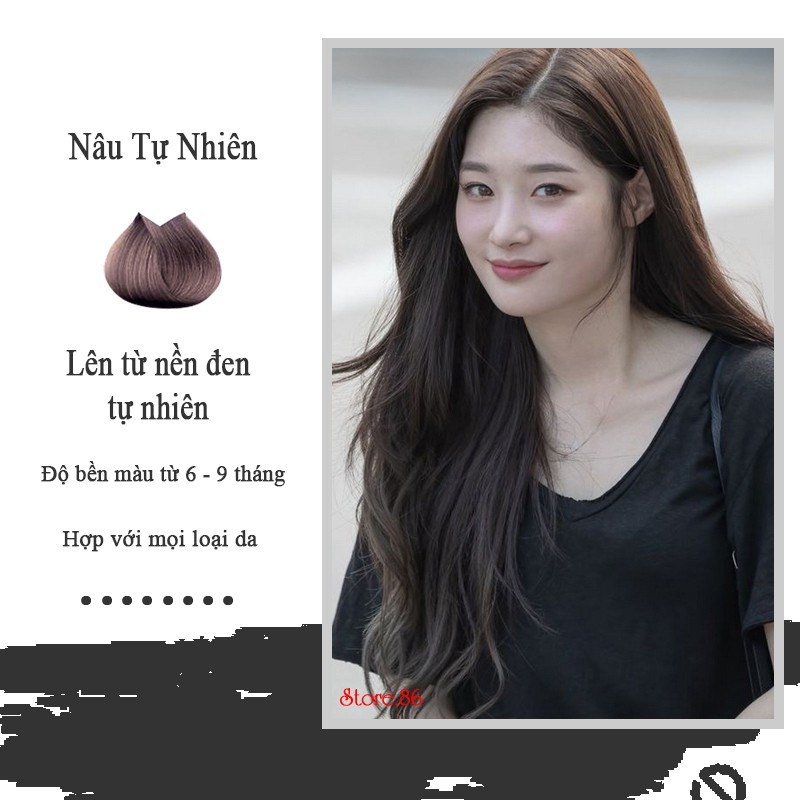 Thuốc nhuộm tóc màu NÂU TỰ NHIÊN 100ml lên màu chuẩn tone
