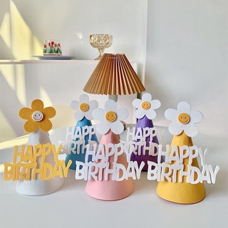 Mũ sinh nhật 3D phong cách Hàn Quốc chóp hoa cúc, phù hợp với mọi lứa tuổi để trang trí sinh nhật YẾN NHI SHOP