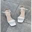 Giày sandal nữ 3 phân, dép quai ngang mũi vuông phối quai hậu mảnh chất liệu xi mờ kiểu dáng học sinh _SD02SD