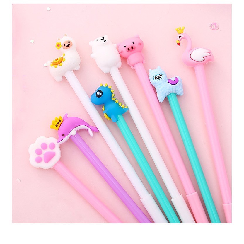 Set 20 Cây Bút Nước Hoạt Hình Dễ Thương Tặng Kèm Túi Zip