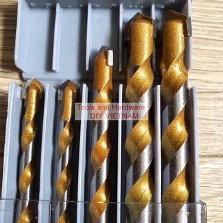 Hộp 5 mũi khoan đa năng hãng Kapusi Nhật Bản các gồm các cỡ hai mũi 6m và mũi 8, 10, 12mm