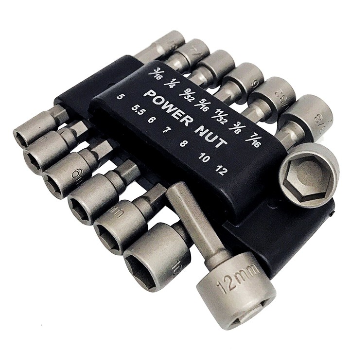 Bộ 14 đầu khẩu vặn ốc lục giác gắn máy khoan - đầu tuýp lục giác