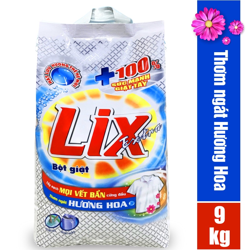 [Mã BMLTA35 giảm đến 35K đơn 99K] Bột giặt LIX extra hương hoa 9kg EB010
