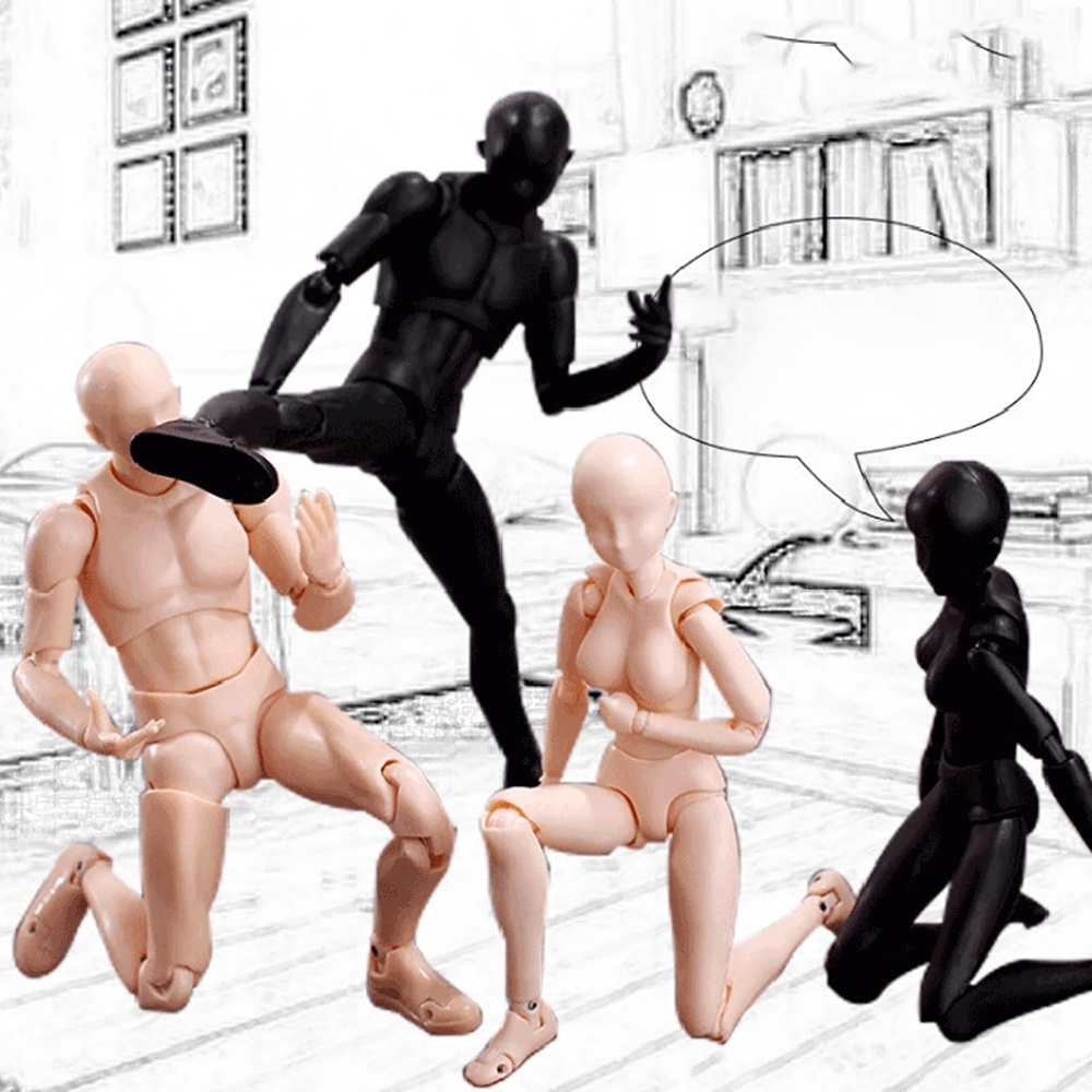 Moveable Drawing Figures For Artists Action Figure Model Human Mannequin Kit Skin