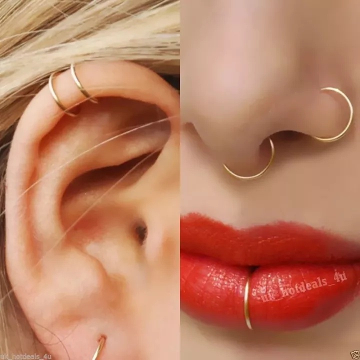 1 Khuyên Mũi Tròn Bằng Thép Không Gỉ 0.8mm Phong Cách Mới
