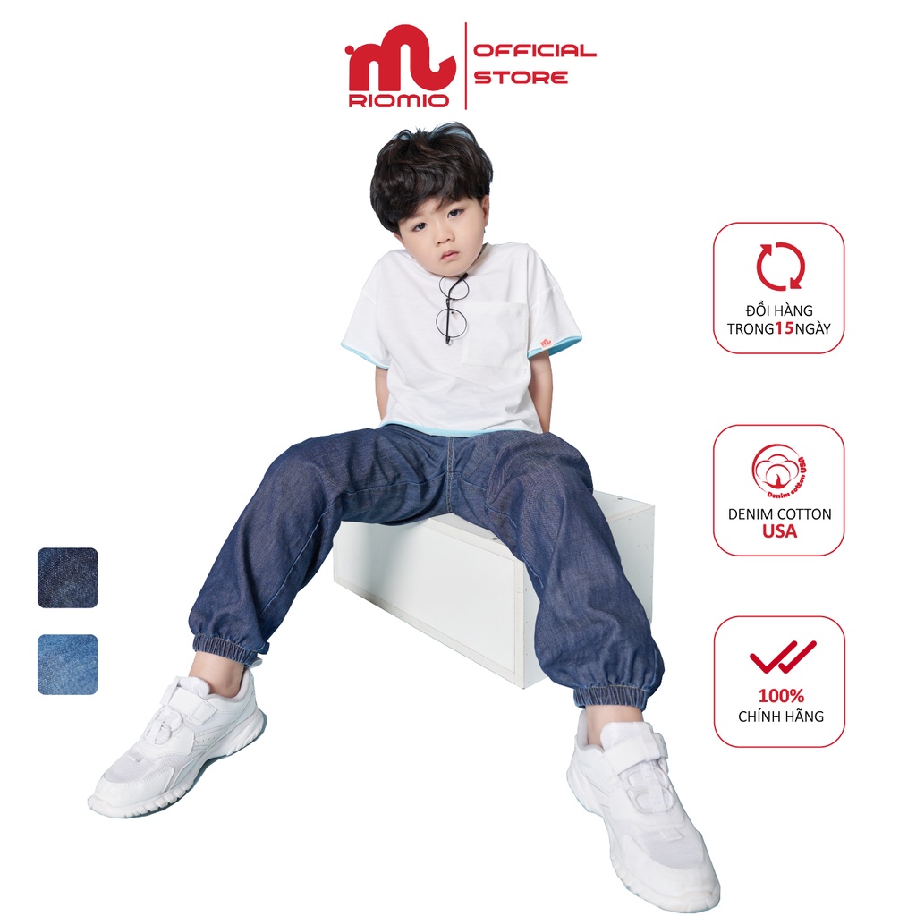 Quần jean unisex cho bé trai và bé gái 4-11 tuổi (18-40kg) RIOMIO cotton jean sợi coolmax phong cách Hàn Quốc QT - RM229