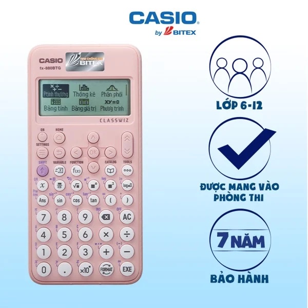 Ảnh Máy Tính Casio FX 880 BTG - Chính Hãng - Màu Hồng 4