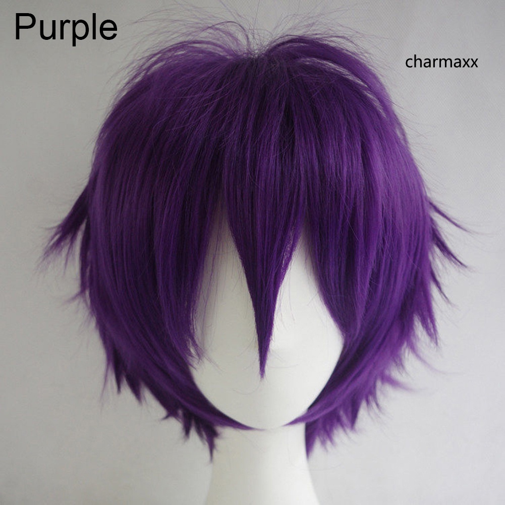 Cxjf Nam Nữ Nhiều Màu Tóc Ngắn Thẳng Full Tóc Giả Cho Anime Đảng Cosplay