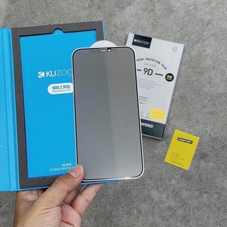 Cường lực KUZOOM chống nhìn trộm, chống vân tay 2in1 cho iphone 15/14/13/12/pro/plus/promax