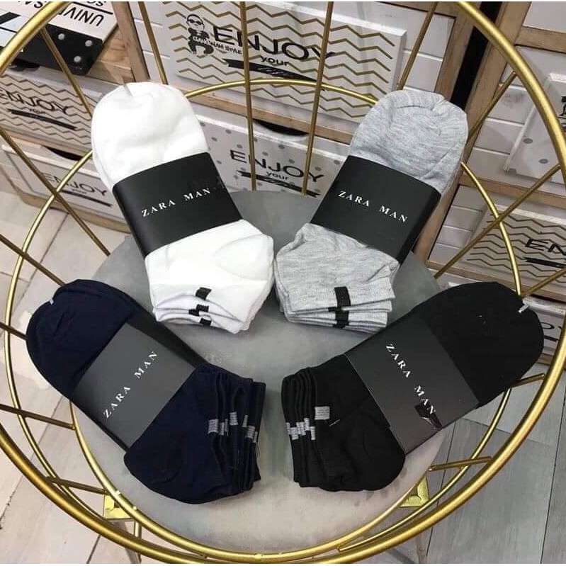 [COMBO] Tất Vớ Zara Trơn Cổ Ngắn Thời Trang- Vớ Nam, Nữ Cao Cấp Basic Cotton 100% Co Giãn Thấm Tốt Nhập Khẩu Chính Hãng#