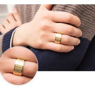 Nhẫn xoay thép titan nam và nữ phong cách Phật giáo - Nhẫn xoay BÁT NHÃ TÂM KINH khắc chữ VẠN không đen xoay 360 độ
