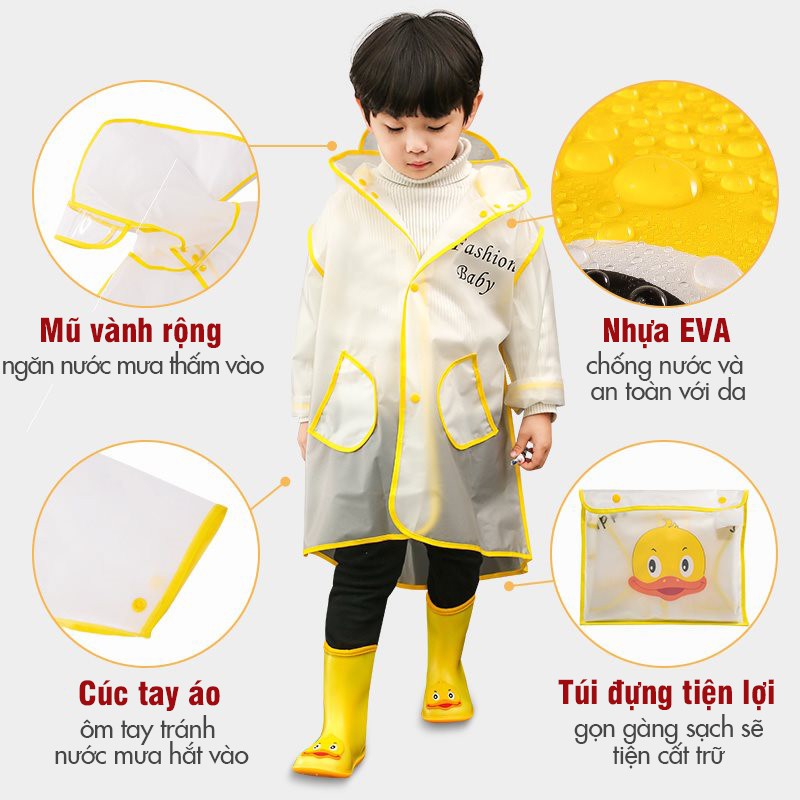 Combo ủng áo mưa siêu xinh cho bé AM0101 + UN0101