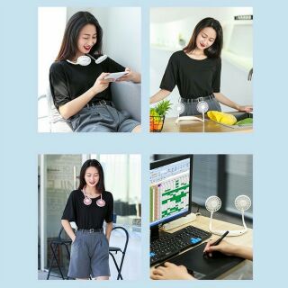 Quạt đeo cổ mini - Quạt để bàn tiện ích