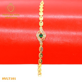 Vòng Tay, Lắc Tay Nữ Mặt Đính Đá Xi Mạ Vàng Non Cao Cấp - Trang Sức Hava Hong Kong - HVLT101