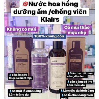 Nước Hoa Hồng Dear, Klairs Supple Preparation Unscented Toner [Chính Hãng]