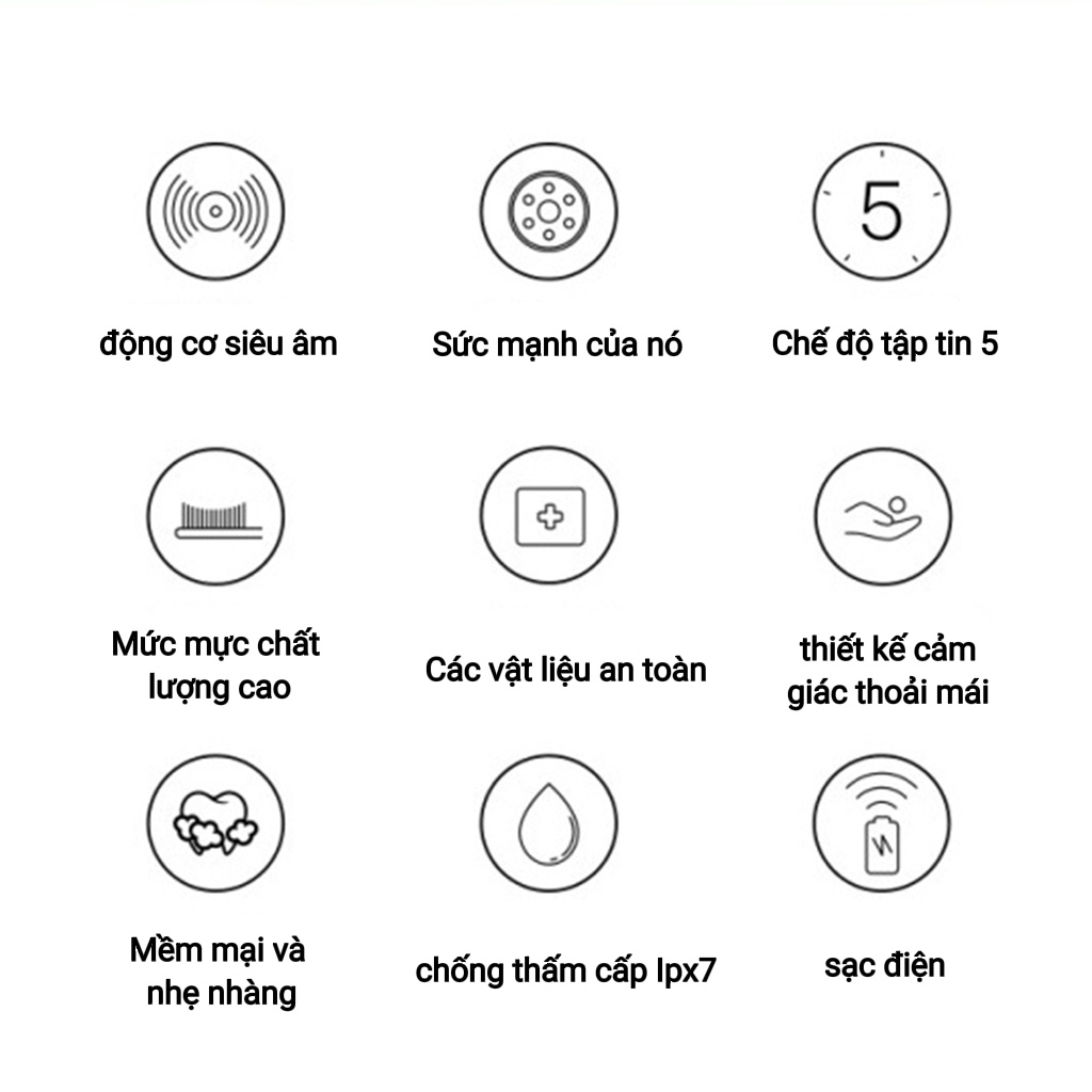 Ảnh Bàn Chải Đánh Răng Điện APIYOO 5 Mặt Tiện Dụng 2