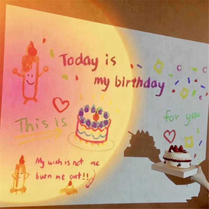 Máy Chiếu Sinh Nhật Mini Phông Nền Họa Tiết Happy Birthday Trang Trí Sinh Nhật - Kemshop K41