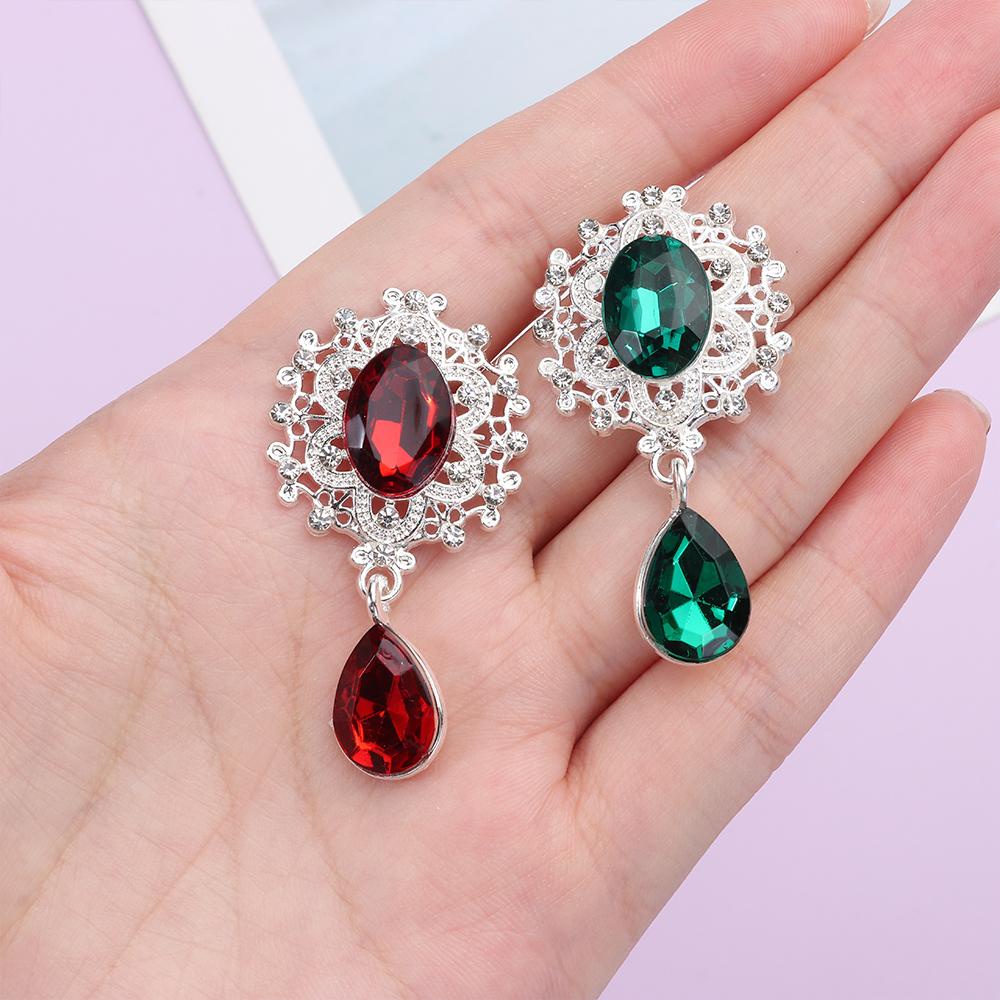 JUIC 10 Chiếc Nút May Thủ Công Dụng Cụ Lấp Lánh Pha Lê Giọt Nước Mặt Trang Trí Mặt Dây Chuyền