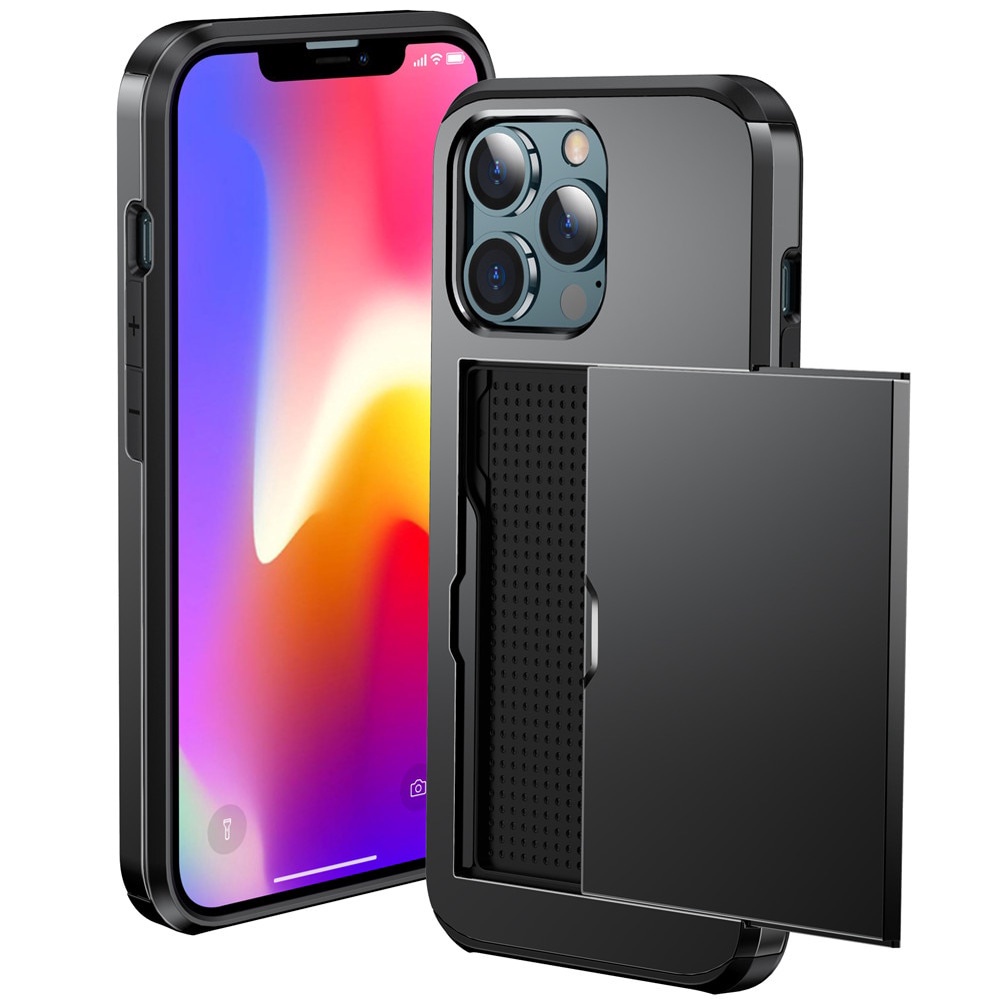 Ví Trượt Điện Thoại Cho iPhone 13 17 Pro Max Khe Cắm Thẻ 16 Pro MAX Armor Chống Sốc Chống Va Đập Mặt Sau