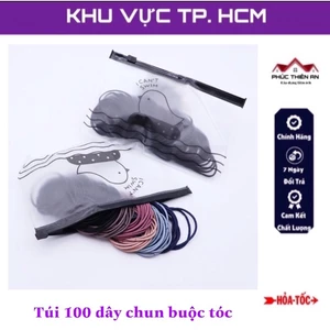 Túi 100 dây chun buộc tóc kèm túi zip dễ thương, tiện dụng