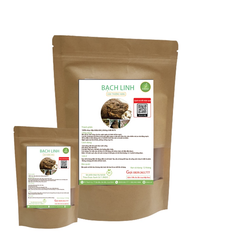 [Mã BMTTC60K giảm đến 60K đơn 50K] Bạch linh khô thượng hạng JINDO 1kg tác dụng hỗ trợ an thần, kiện tỳ, lợi thủy