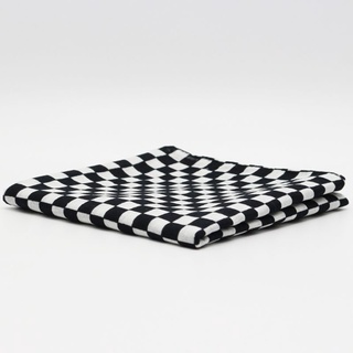Khăn Bandana Vải Cotton Hình Vuông Họa Tiết Caro Trắng Đen Phong Cách Hip Hop Unisex