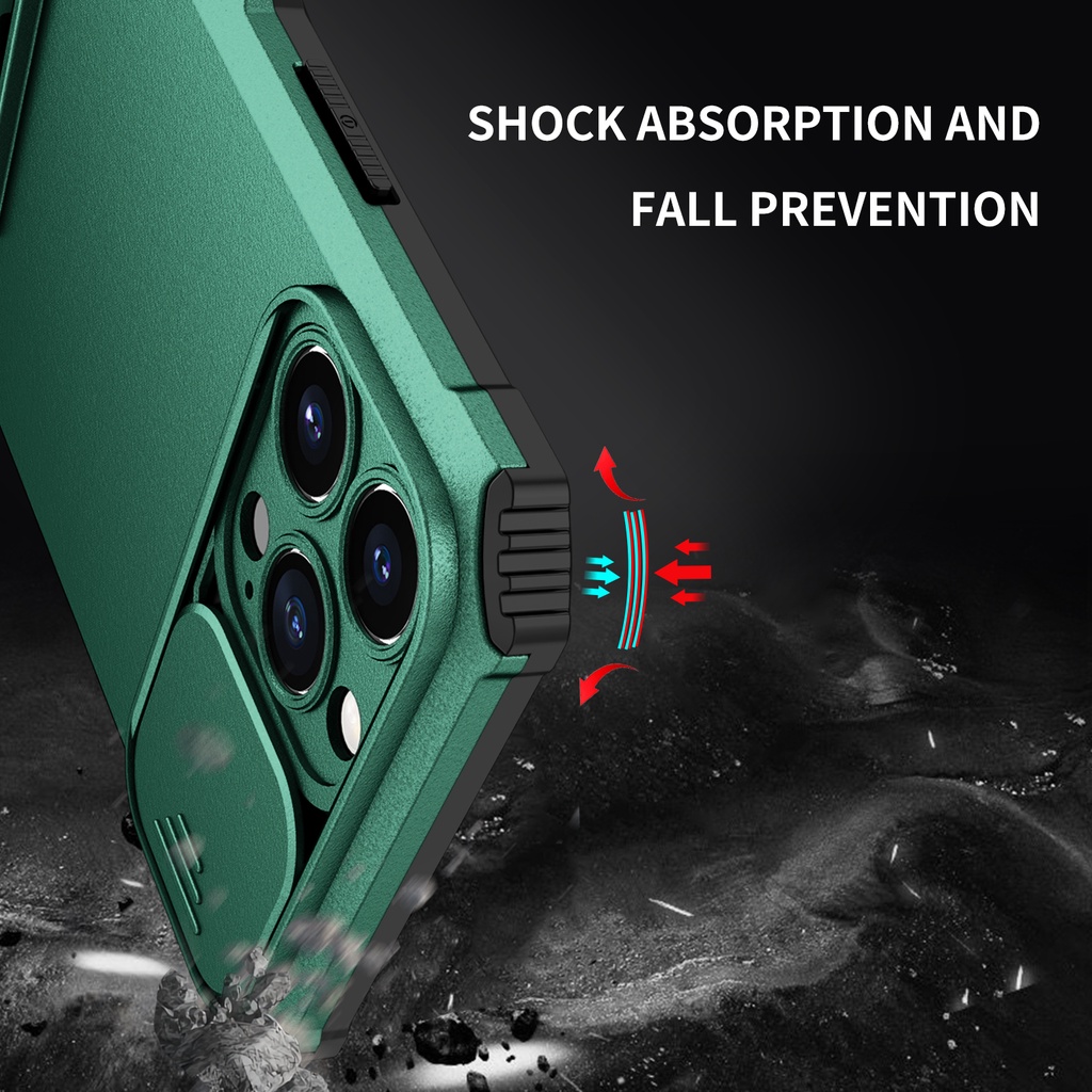 Ốp Điện Thoại Siêu Mỏng Có Thanh Trượt Bảo Vệ Camera Cho iphone 12 Pro Max 7 8 Plus X Xs Max XR