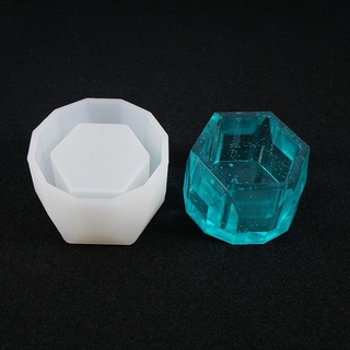 3 Pcs UV Crystal Epoxy Molds Handmade Round Bowl Hexagon Cup Dishes Resin Mold