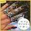 Set 11 nhẫn đính đá ngọc lam giả phong cách boho cổ điển cho nữ