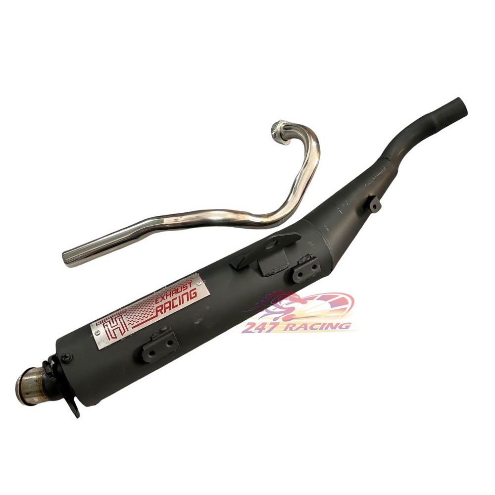 Pô xe máy TH Racing Đít INox tặng kèm Tiêu gắn EXCITER 150 móc Nỉ hơi Ấm bảo hành 6 tháng
