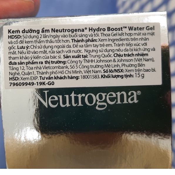Ảnh Kem dưỡng ẩm cấp nước Neutrogena Hydro Boost Water Gel 15g/ 50g - Từ Hảo 1