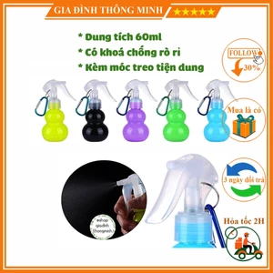 (𝗚𝗶𝗮́ 𝗦𝗶̉) Vỏ bình, Chai nhựa rỗng dạng xịt đựng dung dịch có kèm móc treo dung tích 60ml tiện lợi, đa năng.