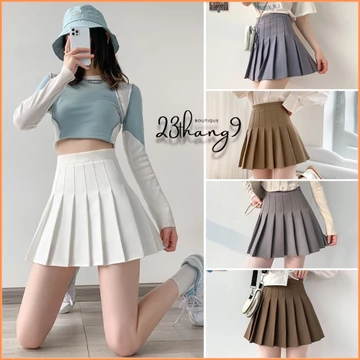 Chân váy xếp ly dáng ngắn chân váy tennis lưng cao xòe vải tuyết mưa dày dặn cao cấp không xù 23thang9 800