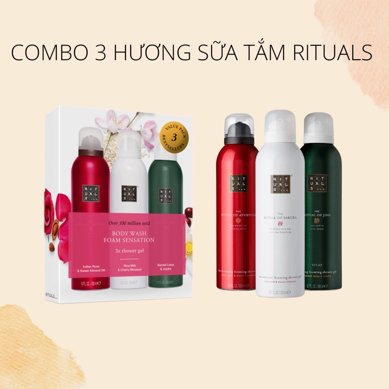 Sữa tắm tạo bọt Rituals UK 200ml với 7 mùi hương