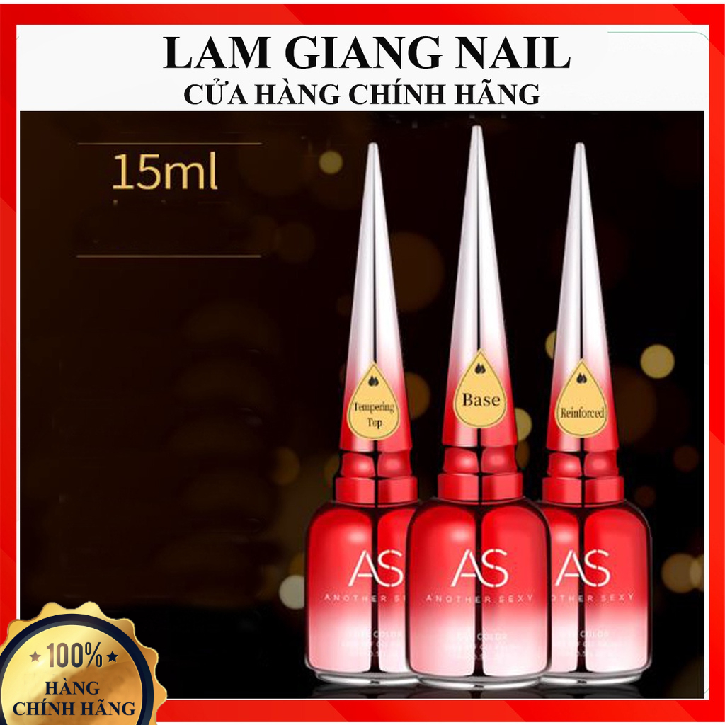 [Xả kho] Sơn gel AS Sơn công năng Phủ bóng -  base liên kết - top lì - cứng móng (Lam Giang Nail)