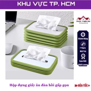 Hộp đựng giấy ăn đàn hồi gấp gọn, chất liệu Silicon siêu bền