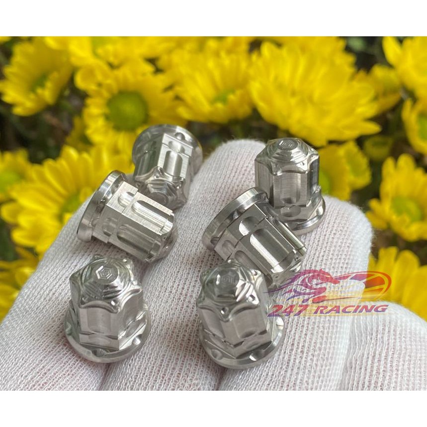4 Tán Salaya TH Inox 304 đầu Bít 7li gắn Đầu Bò xe máy Wave Dream RS Rsx100