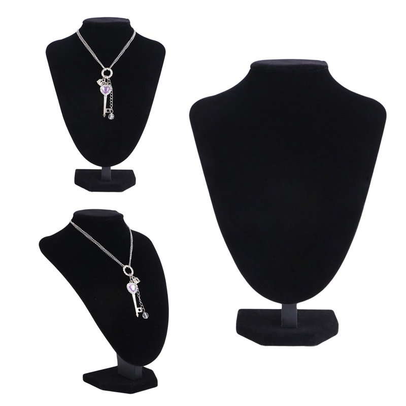 Vải nhung màu đen cho maniquê ngực, kệ trưng bày trang sức và kệ treo vòng cổ bán thân