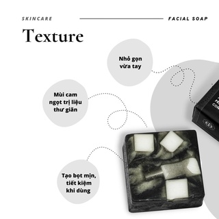 FACIAL SOAP D69S - bánh xà bông than tre giảm mụn, mờ thâm, giảm viêm nang lông dành cho mặt và bod