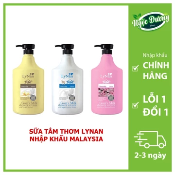 Sữa tắm thơm LyNan 1200ml- Malaysia - sữa tắm dưỡng ẩm hương nước hoa sáng da từ sữa dê, sữa tắm dê