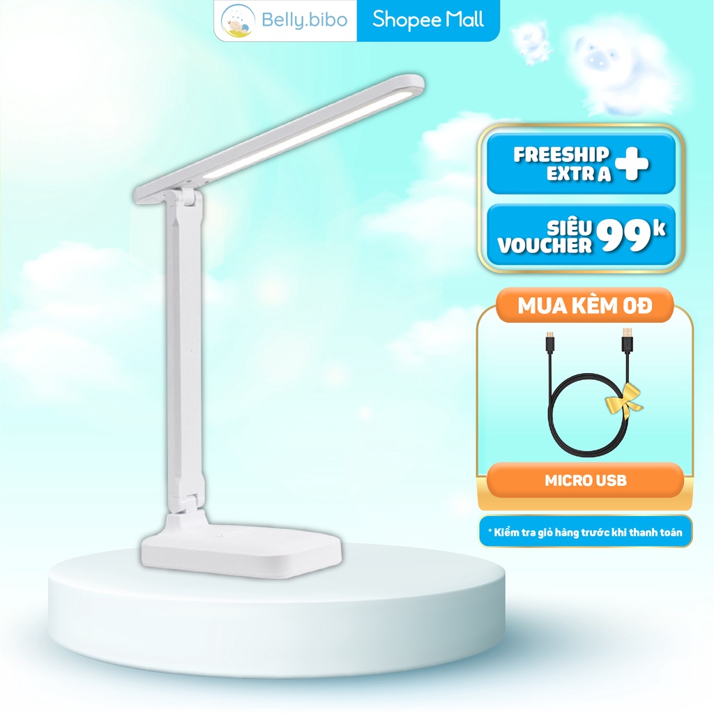 Đèn học để bàn tích điện Belly Baby, đèn bóng LED chống cận thị 3 màu ánh sáng đọc sách làm việc | BigBuy360 - bigbuy360.vn