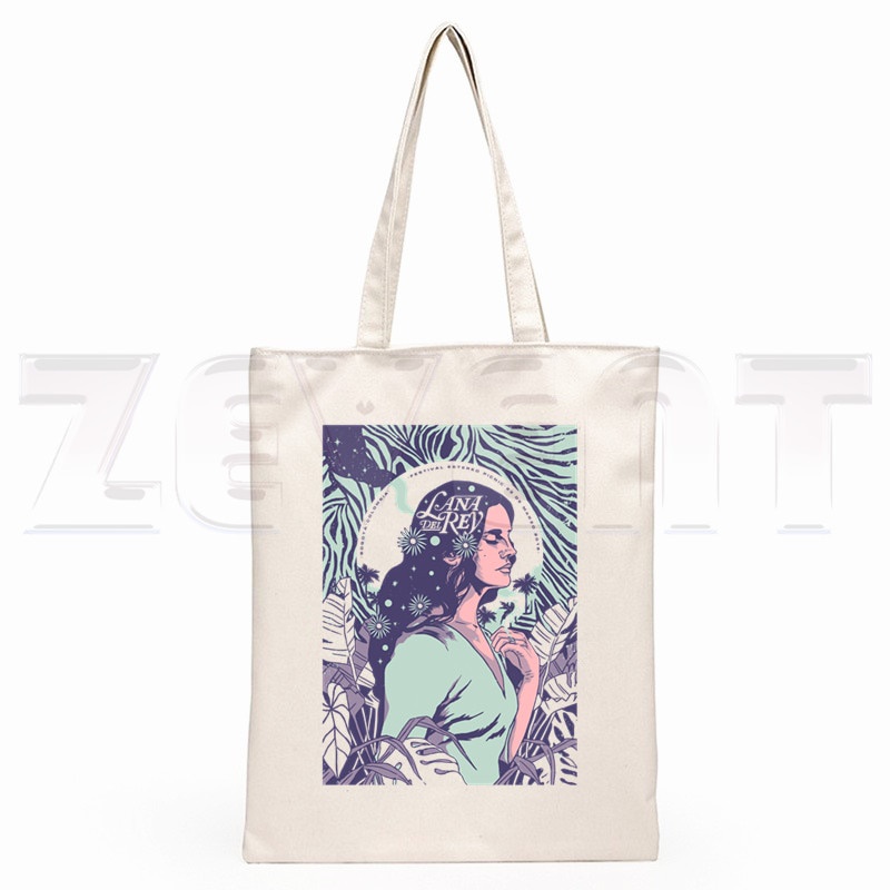 Lana Del Rey Túi Xách Mua Sắm In Logo Hoạt Hình Hipster Đơn Giản Thời Trang Dành Cho Nữ