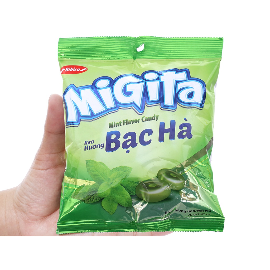 Ảnh Combo 3 Kẹo Cứng Migita Bạc Hà Bibica 70g 2