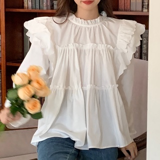 Áo Sơ Mi Nữ Dài Tay Dáng Rộng Phong Cách Hàn Quốc Baju Baju Wanita Lengan Panjang Hàng Mới Có Sẵn