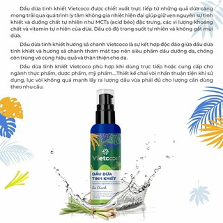 Dầu dừa Vietcoco tinh khiết hữu cơ mỹ phẩm chai xịt Hương sả chanh 90ml Oganico
