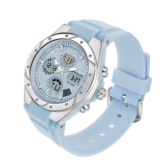 Đồng hồ đeo tay SANDA Sky Blue dành cho nữ Đồng hồ đeo tay điện tử kỹ thuật số LED tương tự dành cho sinh viên Bé trai bé gái Đồng hồ thể thao chống n